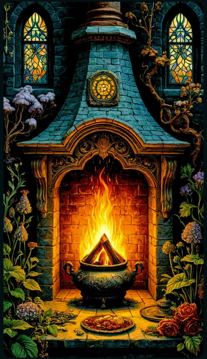 Очаг - огонь - оригинал