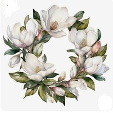 Схема вышивки «Венок из магнолии»