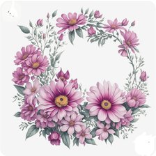 Схема вышивки «Венок из розовых цветов»