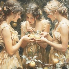 Схема вышивки «Геспериды у яблони»