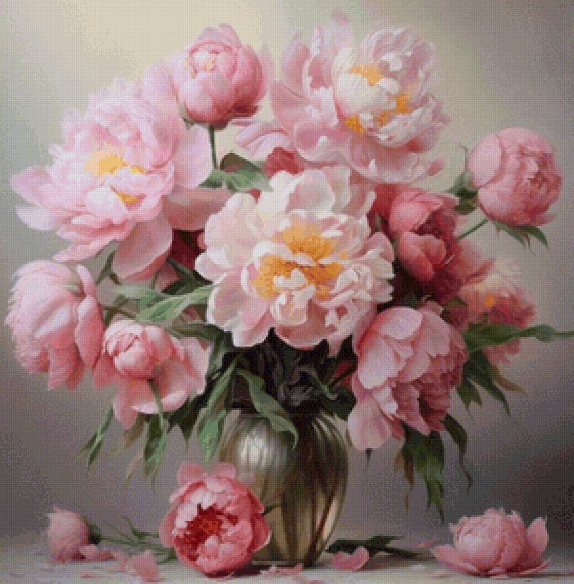 Пионы в вазе - цветы - предпросмотр