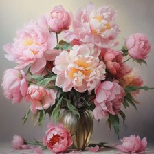 Схема вышивки «Пионы в вазе»