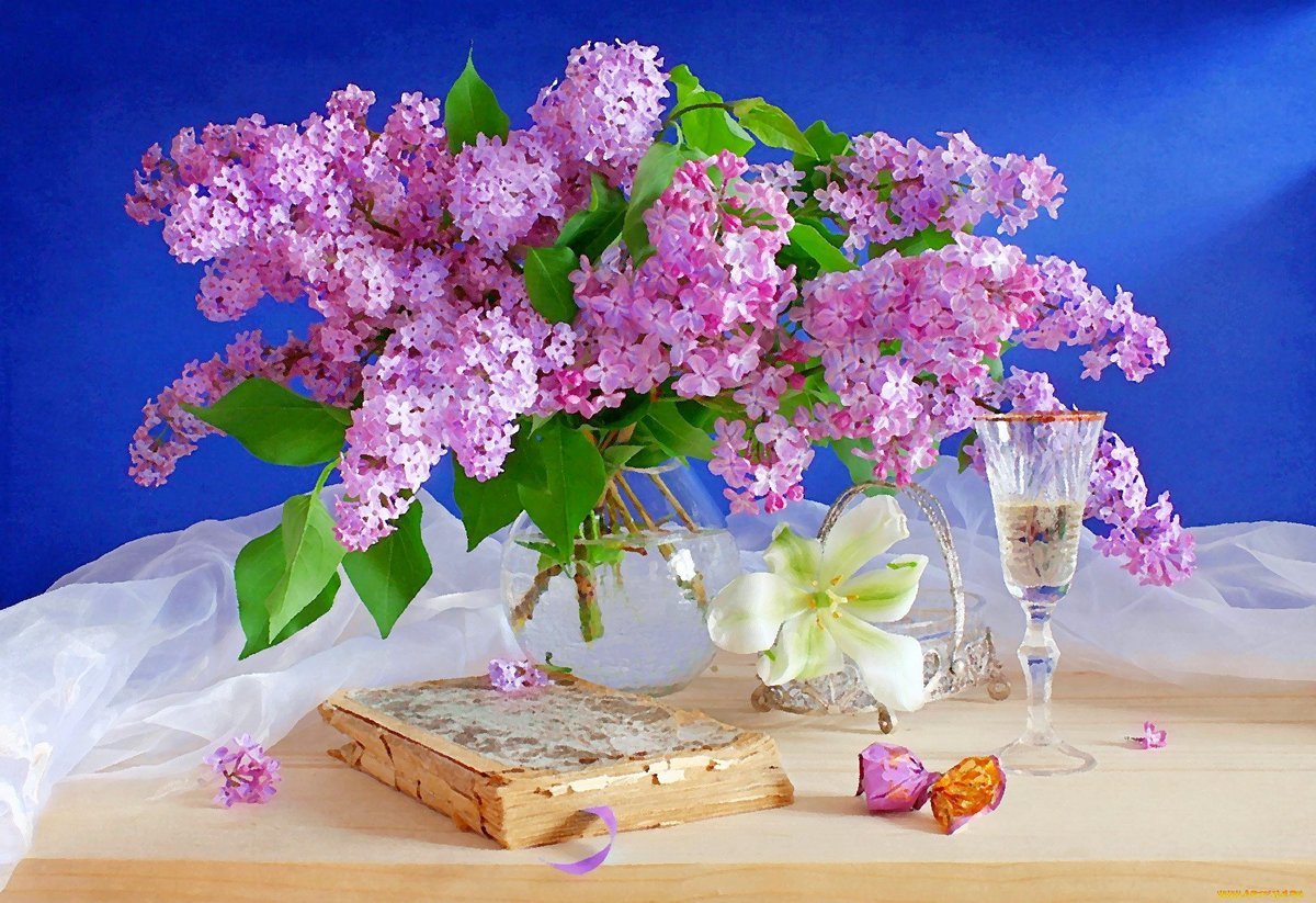 Букет сирени - картина, живопись, букет, цветы - оригинал