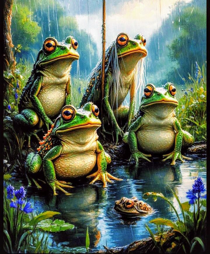 Болото - лягушки - оригинал