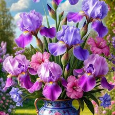 Пейзаж с ирисами