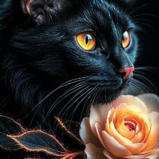 Схема вышивки «Чёрный кот»