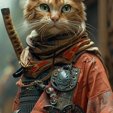 Схема вышивки «chat samouraï»