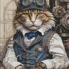 Схема вышивки «chat locomotive»