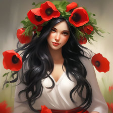 Схема вышивки «Девушка с маком»