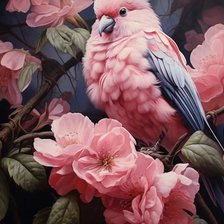 Схема вышивки «oiseau rose»