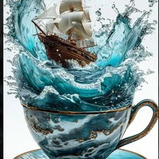 Схема вышивки «Корабль в чашке»