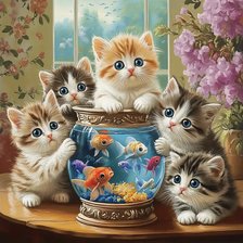 Схема вышивки «Каждому по золотой рыбке»