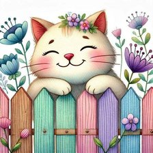 Схема вышивки «Котик»