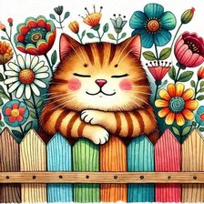 Котик на заборе