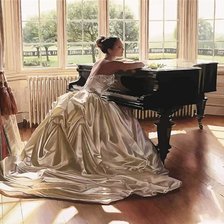 Схема вышивки «Novia al piano»