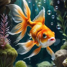 Схема вышивки «Золотая рыбка»