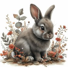 Схема вышивки «заяц»