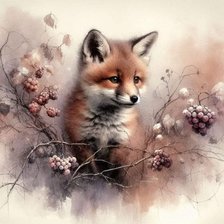 Схема вышивки «лиса»