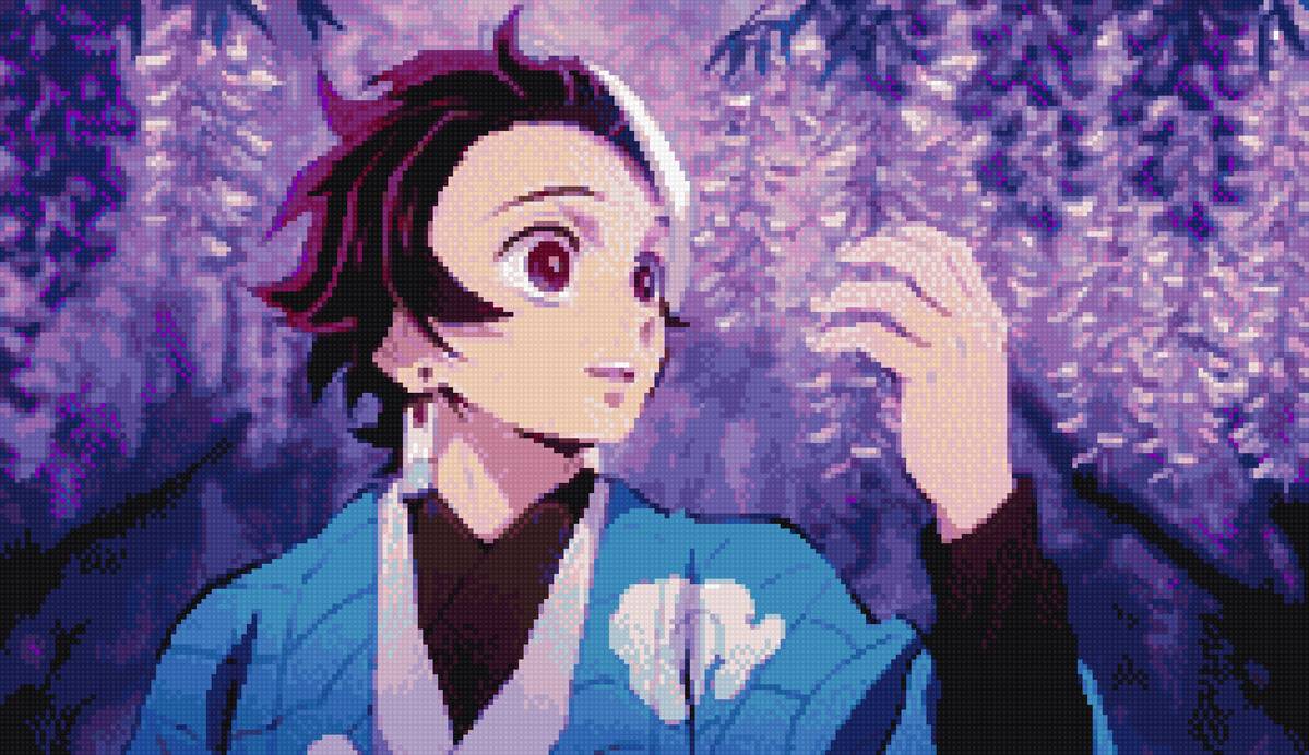 Танджиро и глициния - аниме - предпросмотр