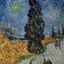 Схема вышивки «Road with Cypress and Sta»