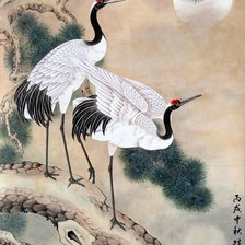 Схема вышивки «Журавли»