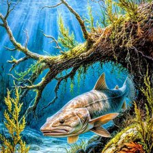 Схема вышивки «Подводный охотник»