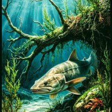 Схема вышивки «Подводный охотник»