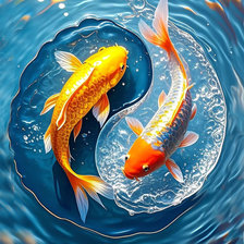 Схема вышивки «Рыбки инь янь»