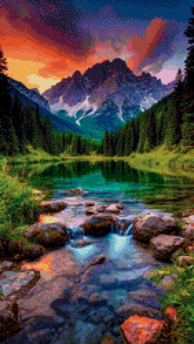 Горное озеро - предпросмотр