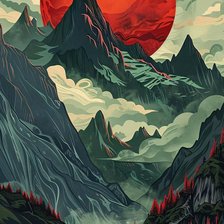 Схема вышивки «Горы»