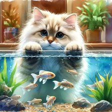 Схема вышивки «Кошачья медитация»