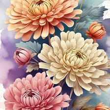 Схема вышивки «Хризантемы»