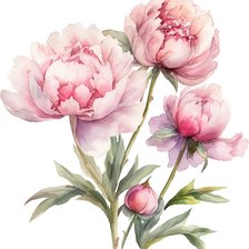Схема вышивки «Пионы акварель»