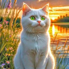 Схема вышивки «Зеленоглазка на закате»