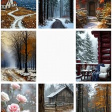 Схема вышивки «Первый снег»