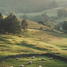 Схема вышивки «Овечки в горах»