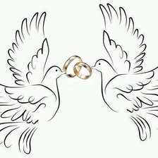 Схема вышивки «свадебные голуби»