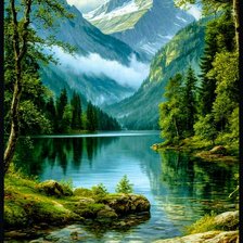 Схема вышивки «Горы»