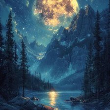 Схема вышивки «фантастическая луна»