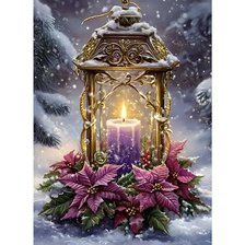 Схема вышивки «зимний фонарик»