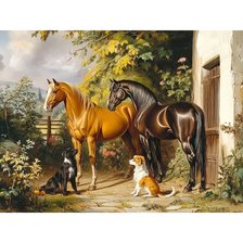 Схема вышивки «В ожидании прогулки»