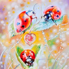 Схема вышивки «Божьи коровки»