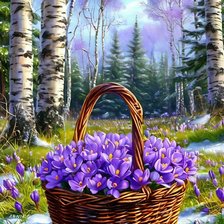 Схема вышивки «Первоцветы»