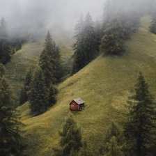 Схема вышивки «Домик в горах»
