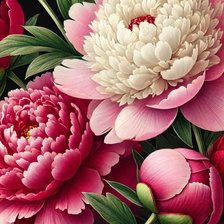 Схема вышивки «Пионы»