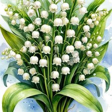 Схема вышивки «Букет ландышей»