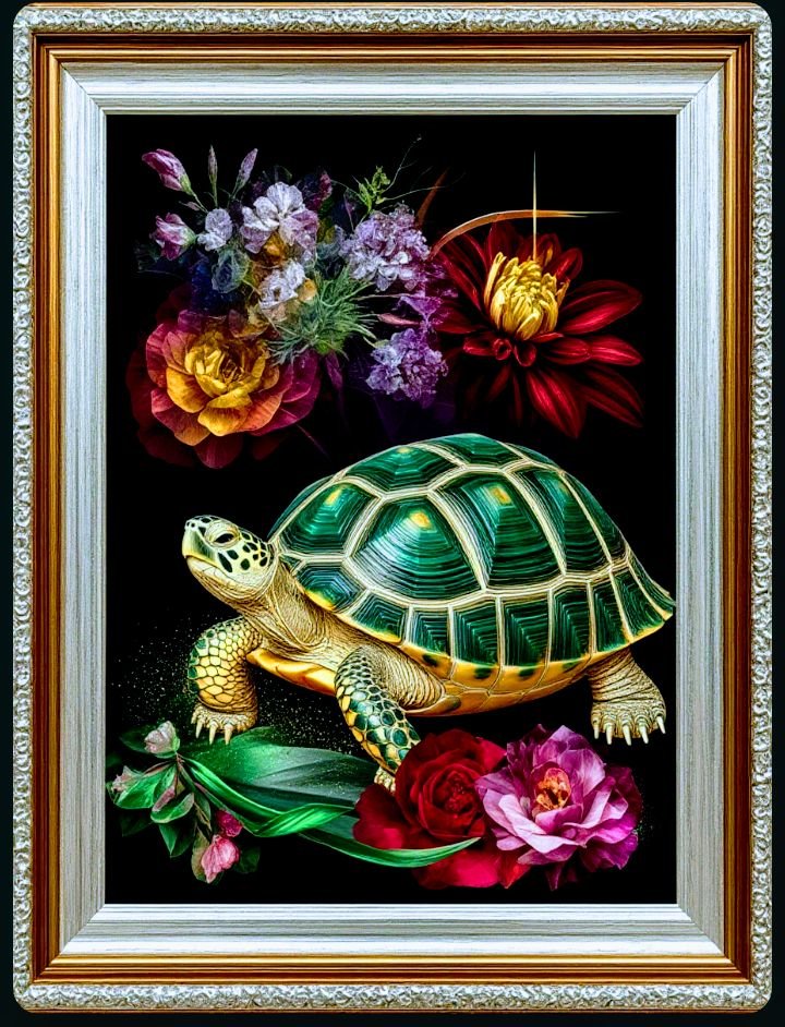Цветы - черепаха - оригинал