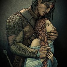 Схема вышивки «Санса Старк и Сандор Клиган_3»