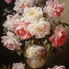 Схема вышивки «Jarrón rosas»