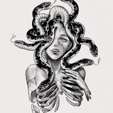 Схема вышивки «горгона»